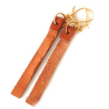 Leather strap braun pair+mtalic 0,5x5cm
