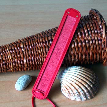 Leather strap ibiza 2,5x14,5cm red