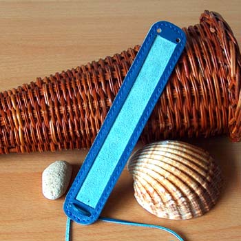 Leather strap ibiza 2,5x14,5cm blue